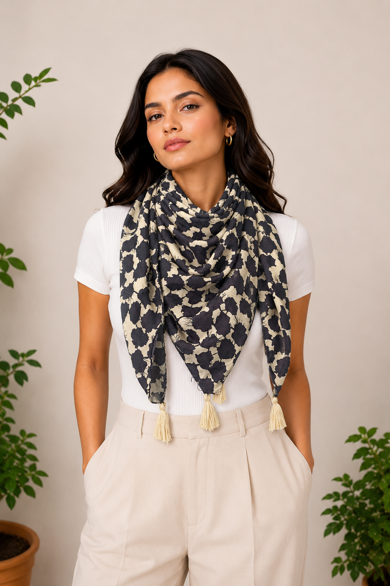 Appealing Multicolor Printed Muslin Casual Scarves/Stoles for Women SC48