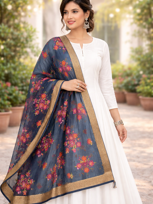 Desi Butik 's Floral Embroidered Dupatta DB2250