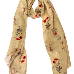 Pleasing Beige Printed Muslin Everyday Stylish Scarves/Stoles for Women SC4