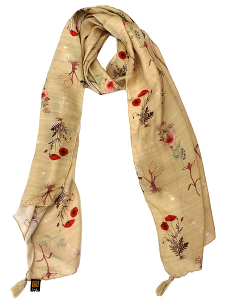 Pleasing Beige Printed Muslin Everyday Stylish Scarves/Stoles for Women SC4