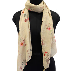Pleasing Beige Printed Muslin Everyday Stylish Scarves/Stoles for Women SC4