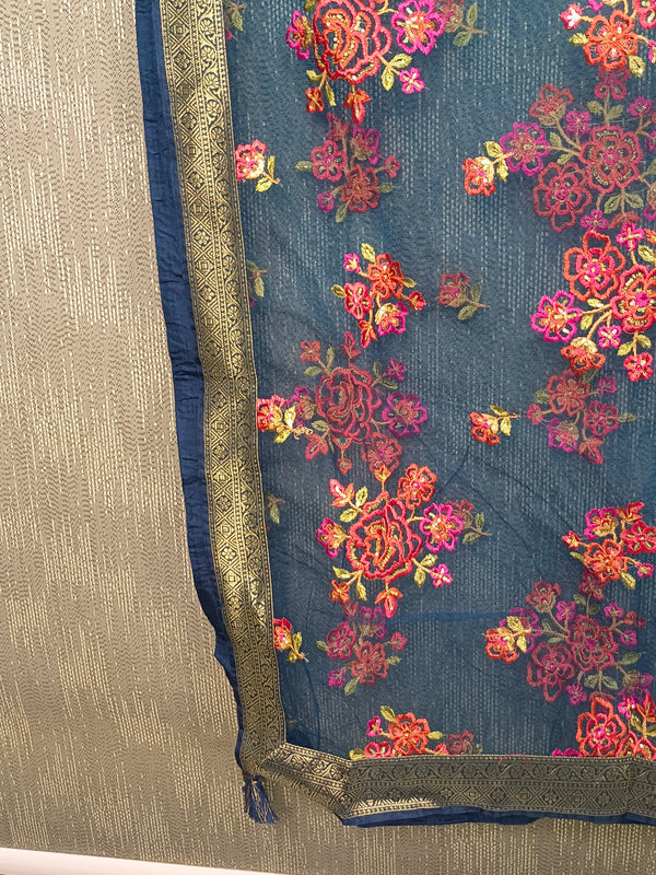 Desi Butik 's Floral Embroidered Dupatta DB2250