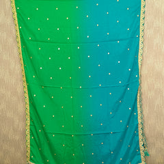 DESI BUTIK Pink & Orange Ombre Embellished Dupatta DB2249