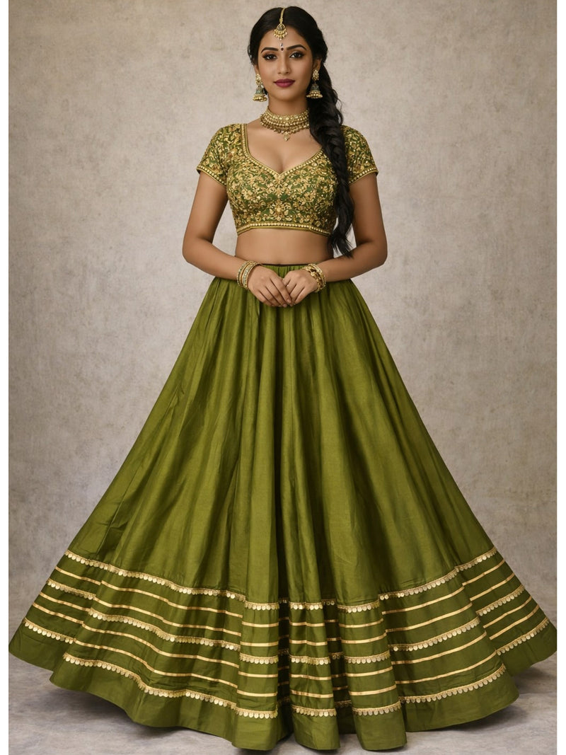 Cotton Silk Stitched Only Lehenga