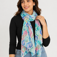 Classy Multicolor Printed Muslin Designer Scarves/Stoles for Women SC50