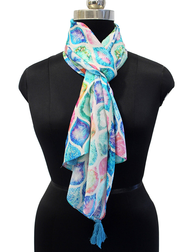 Classy Multicolor Printed Muslin Designer Scarves/Stoles for Women SC50