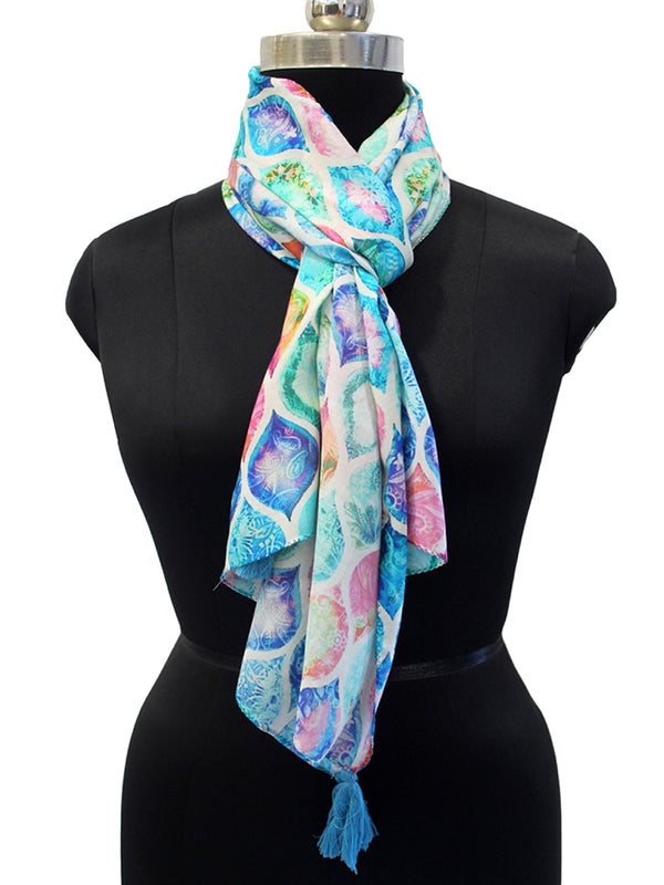 Classy Multicolor Printed Muslin Designer Scarves/Stoles for Women SC50