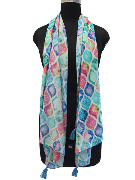 Classy Multicolor Printed Muslin Designer Scarves/Stoles for Women SC50