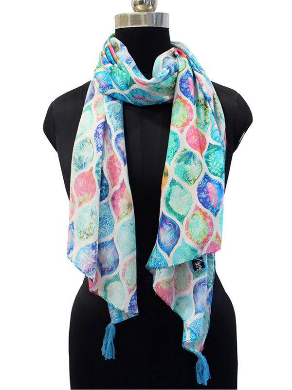 Classy Multicolor Printed Muslin Designer Scarves/Stoles for Women SC50