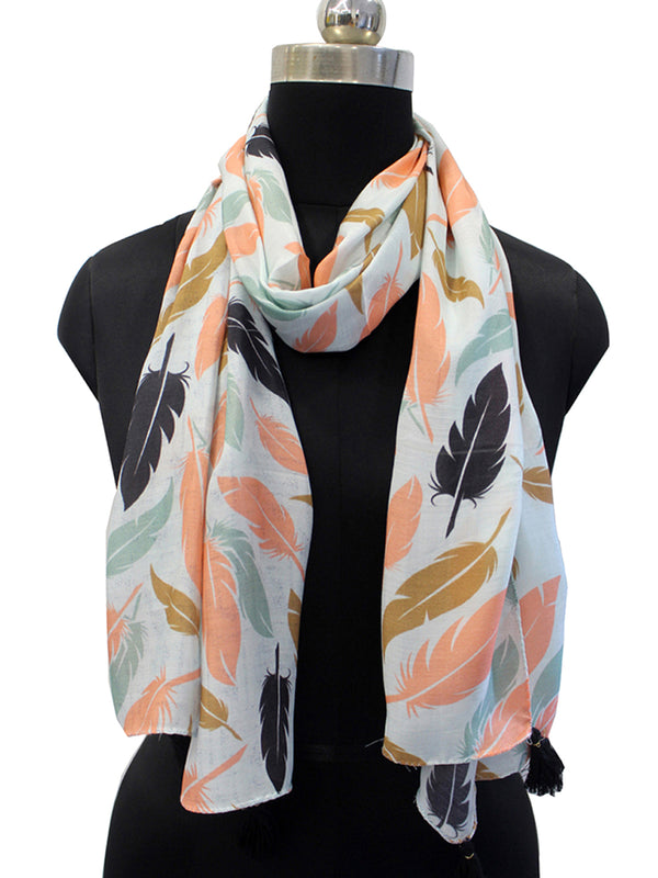 Dazzling Multicolor Printed Muslin Regular Wear Scarves/Stoles for Women SC51