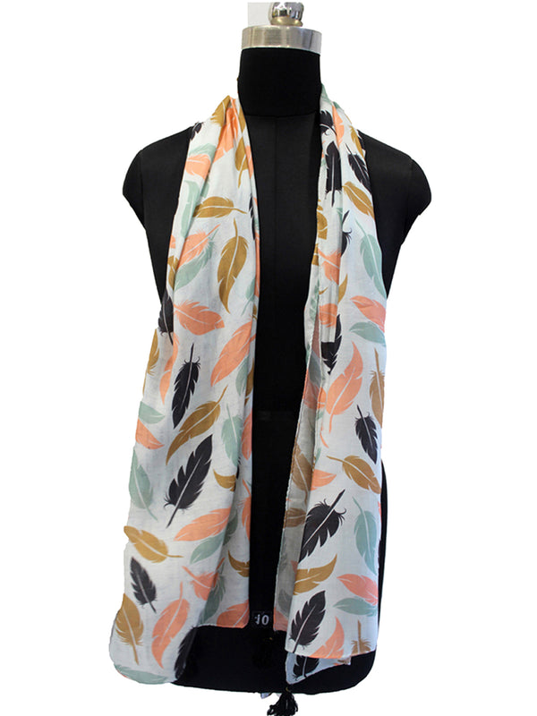 Dazzling Multicolor Printed Muslin Regular Wear Scarves/Stoles for Women SC51