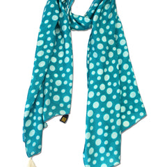 Splendid Blue Printed Muslin Lightweight Scarves/Stoles for Women SC52