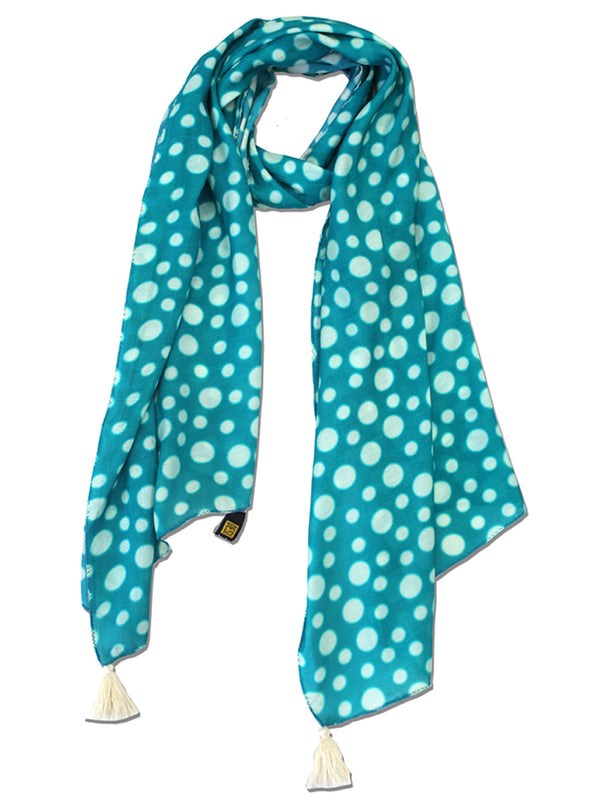 Splendid Blue Printed Muslin Lightweight Scarves/Stoles for Women SC52