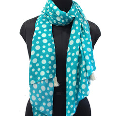 Splendid Blue Printed Muslin Lightweight Scarves/Stoles for Women SC52