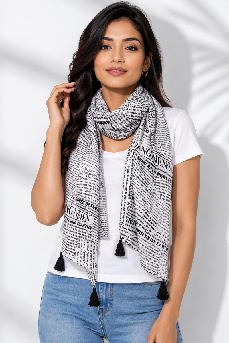 Elegant Multicolor Printed Muslin Designer Scarves/Stoles for Women SC57