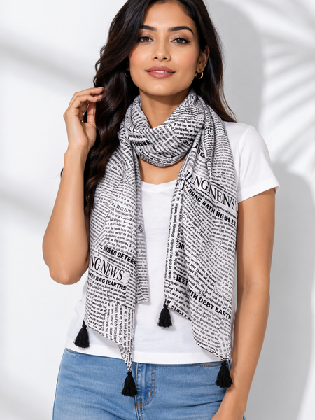 Elegant Multicolor Printed Muslin Designer Scarves/Stoles for Women SC57