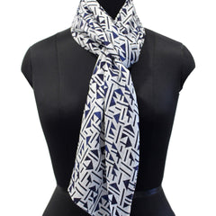 Alluring Navy Blue Printed Muslin Regular Wear Scarves/Stoles for Women SC58
