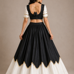 Cotton Silk Lace Work Navratri Lehenga
