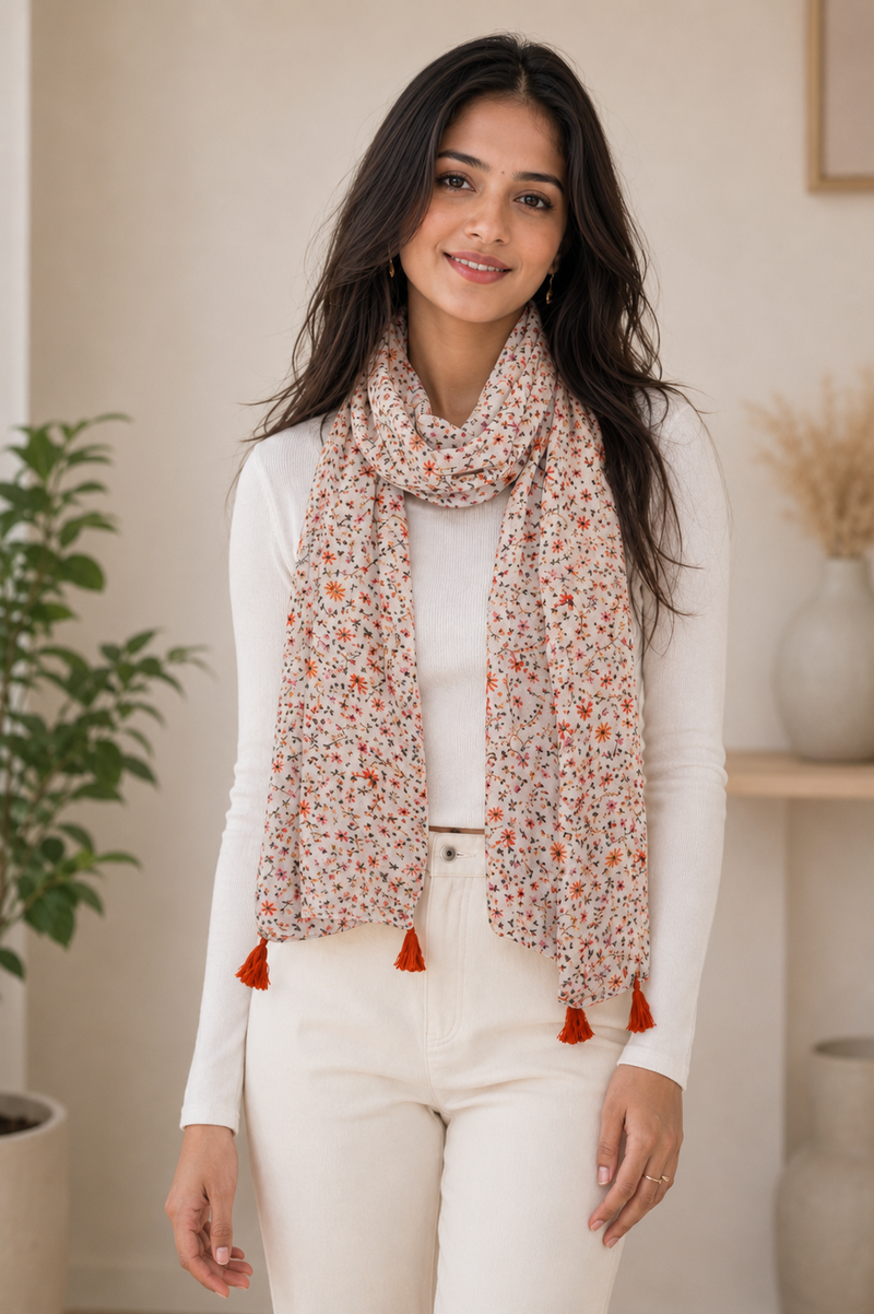 Appealing Multicolor Printed Muslin Designer Scarves/Stoles for Women SC5