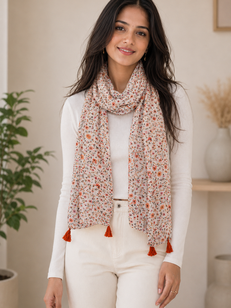 Appealing Multicolor Printed Muslin Designer Scarves/Stoles for Women SC5