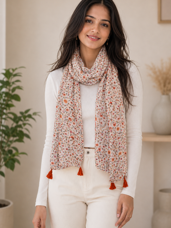 Appealing Multicolor Printed Muslin Designer Scarves/Stoles for Women SC5