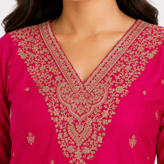 Women's Festive Embroidered Kurta Set with Dupatta