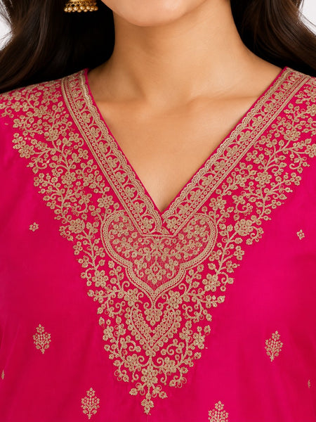 Women's Festive Embroidered Kurta Set with Dupatta