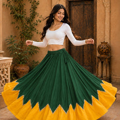 Cotton Silk Lace Work Navratri Lehenga