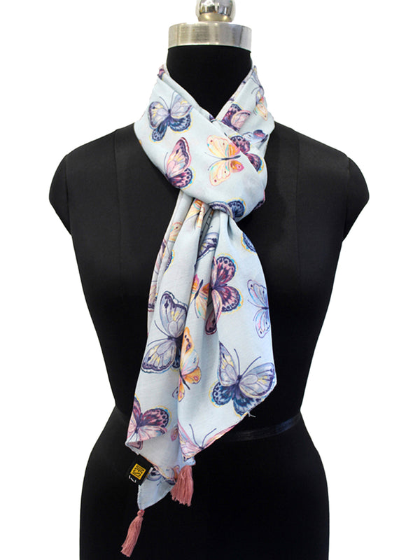 Appealing Multicolor Printed Muslin Daily Wear Scarves/Stoles for Women SC60