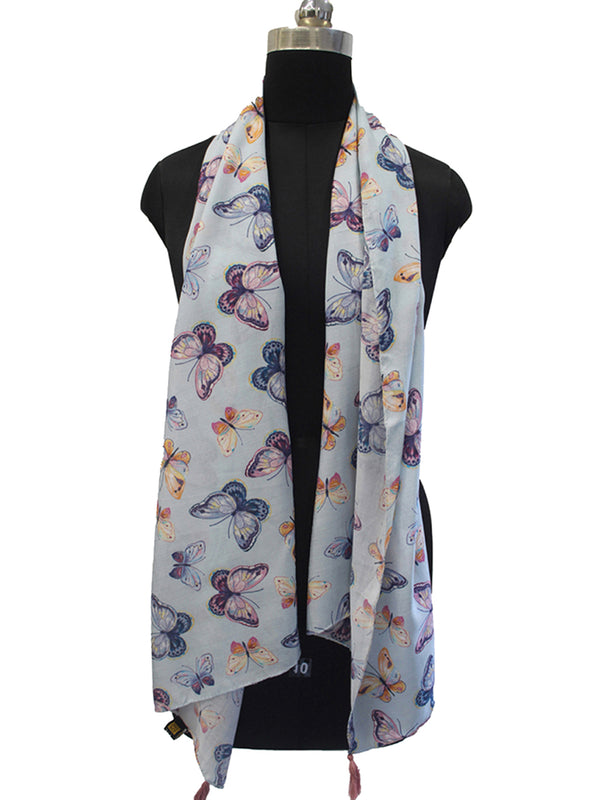Appealing Multicolor Printed Muslin Daily Wear Scarves/Stoles for Women SC60