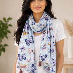 Appealing Multicolor Printed Muslin Daily Wear Scarves/Stoles for Women SC60