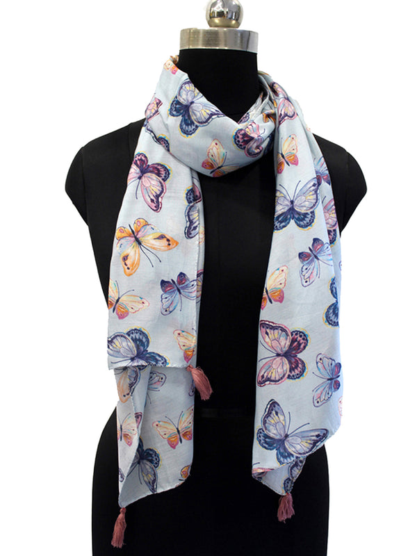 Appealing Multicolor Printed Muslin Daily Wear Scarves/Stoles for Women SC60