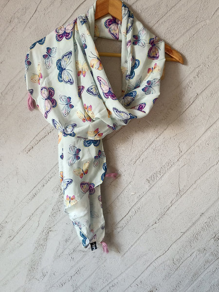 Appealing Multicolor Printed Muslin Daily Wear Scarves/Stoles for Women SC60