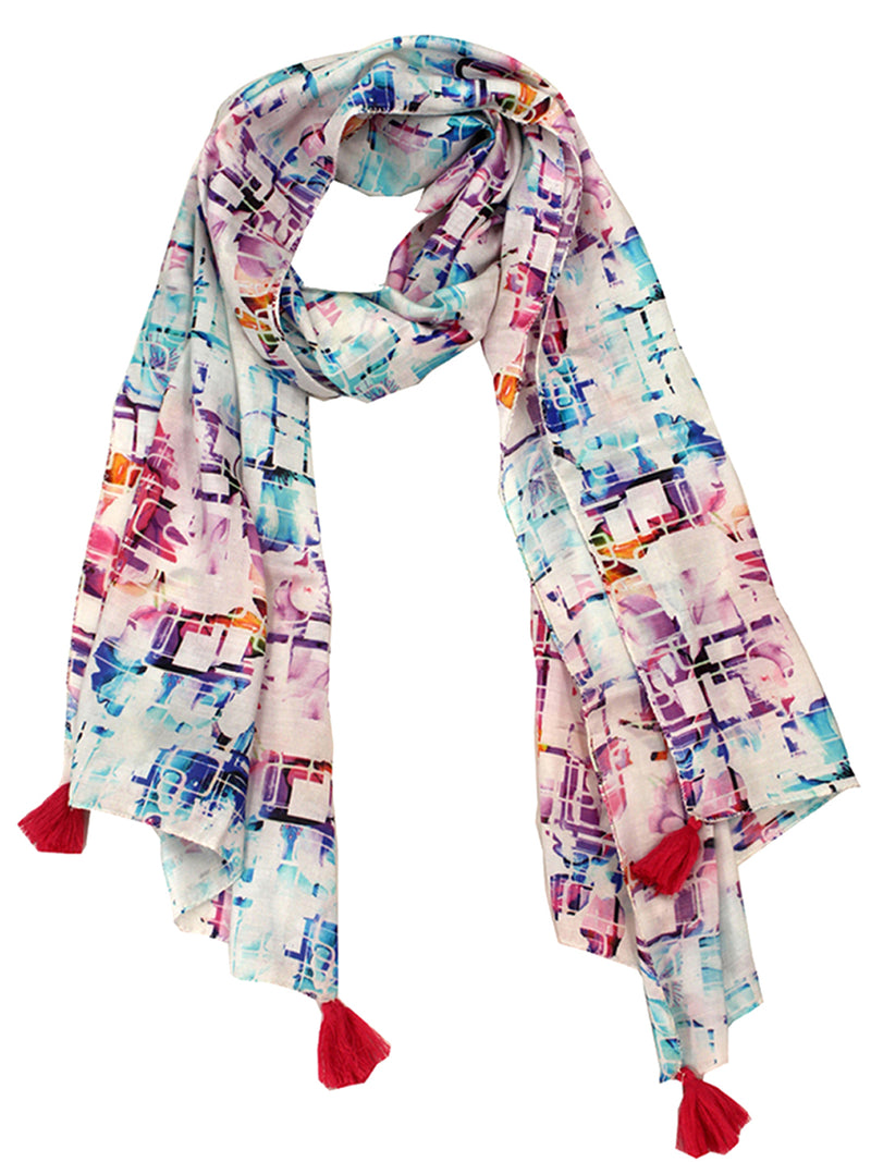Classy Multicolor Printed Muslin Casual Scarves/Stoles for Women SC61