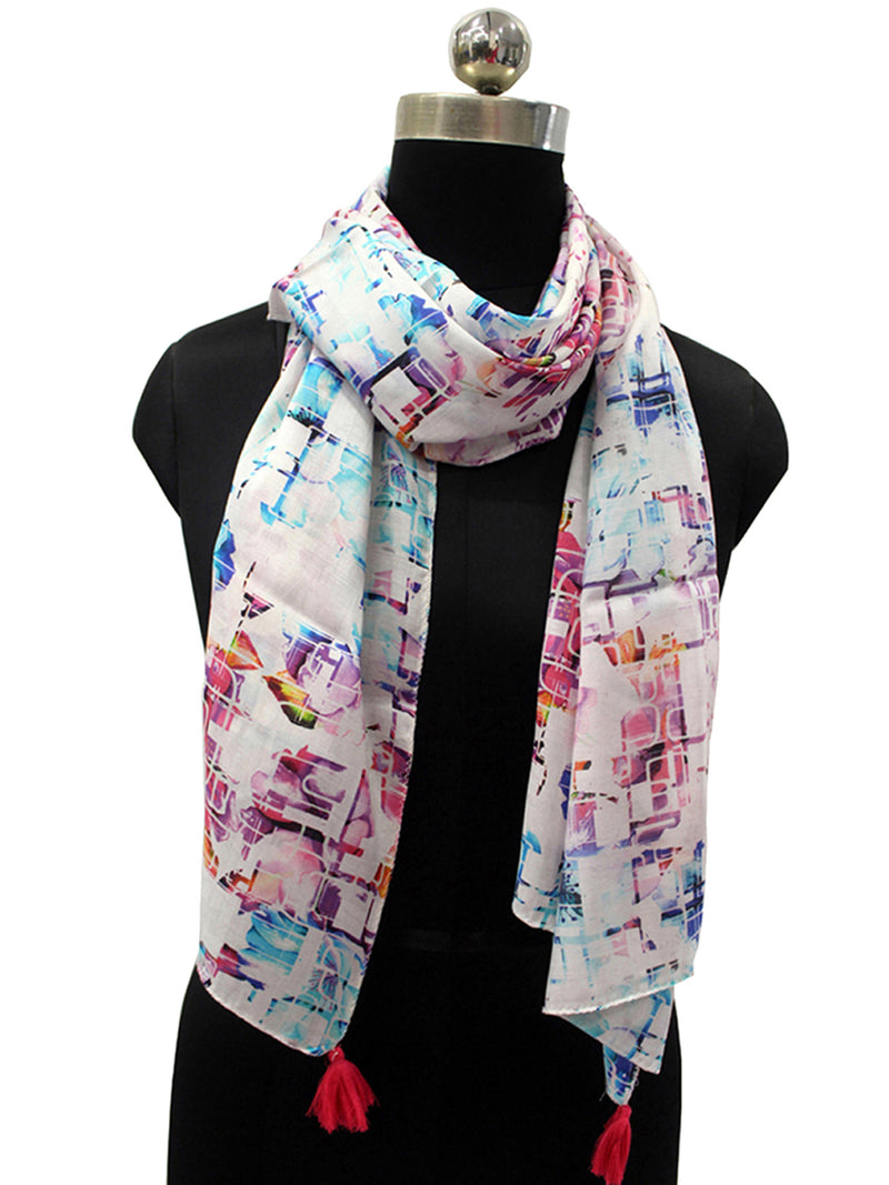 Classy Multicolor Printed Muslin Casual Scarves/Stoles for Women SC61
