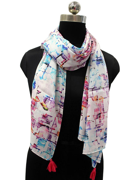 Classy Multicolor Printed Muslin Casual Scarves/Stoles for Women SC61