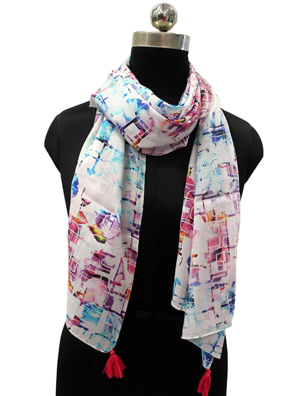 Classy Multicolor Printed Muslin Casual Scarves/Stoles for Women SC61