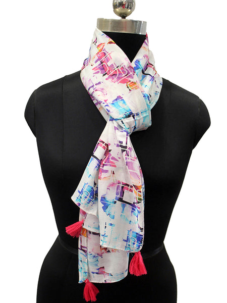 Classy Multicolor Printed Muslin Casual Scarves/Stoles for Women SC61