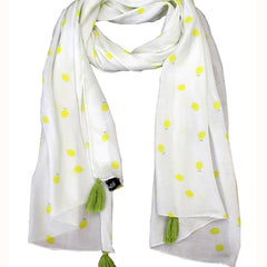 Dazzling White Printed Muslin Everyday Stylish Scarves/Stoles for Women SC62