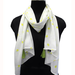 Dazzling White Printed Muslin Everyday Stylish Scarves/Stoles for Women SC62