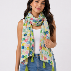 Splendid Multicolor Printed Muslin Everyday Scarves/Stoles for Women SC66
