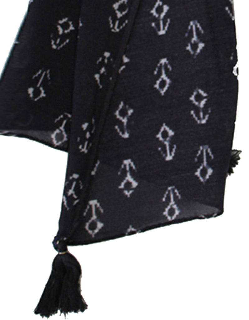 Pleasing Black Printed Muslin Daily Wear Scarves/Stoles for Women SC67