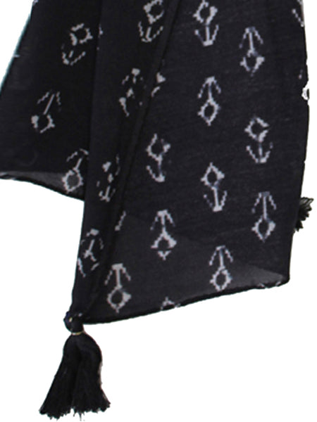 Pleasing Black Printed Muslin Daily Wear Scarves/Stoles for Women SC67