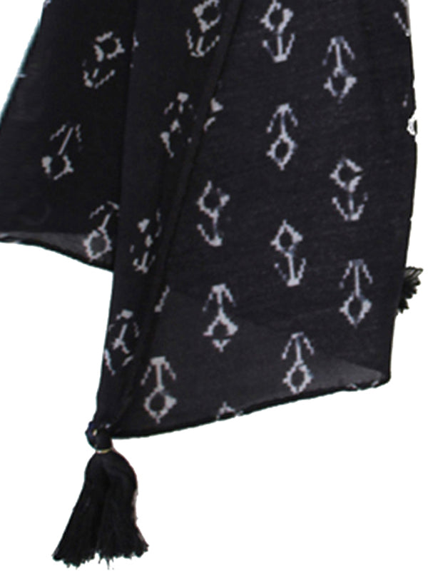 Pleasing Black Printed Muslin Daily Wear Scarves/Stoles for Women SC67