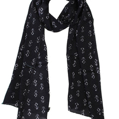 Pleasing Black Printed Muslin Daily Wear Scarves/Stoles for Women SC67