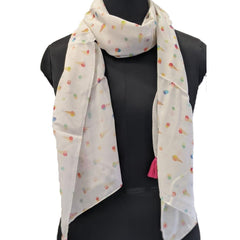 Stunning white Printed Muslin Everyday Stylish Scarves/Stoles for Women SC69