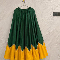 Cotton Silk Lace Work Navratri Lehenga