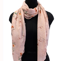 Stunning Pink Printed Muslin Regular Wear Scarves/Stoles for Women SC6