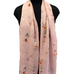 Stunning Pink Printed Muslin Regular Wear Scarves/Stoles for Women SC6