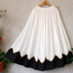 Cotton Silk Lace Work Navratri Lehenga